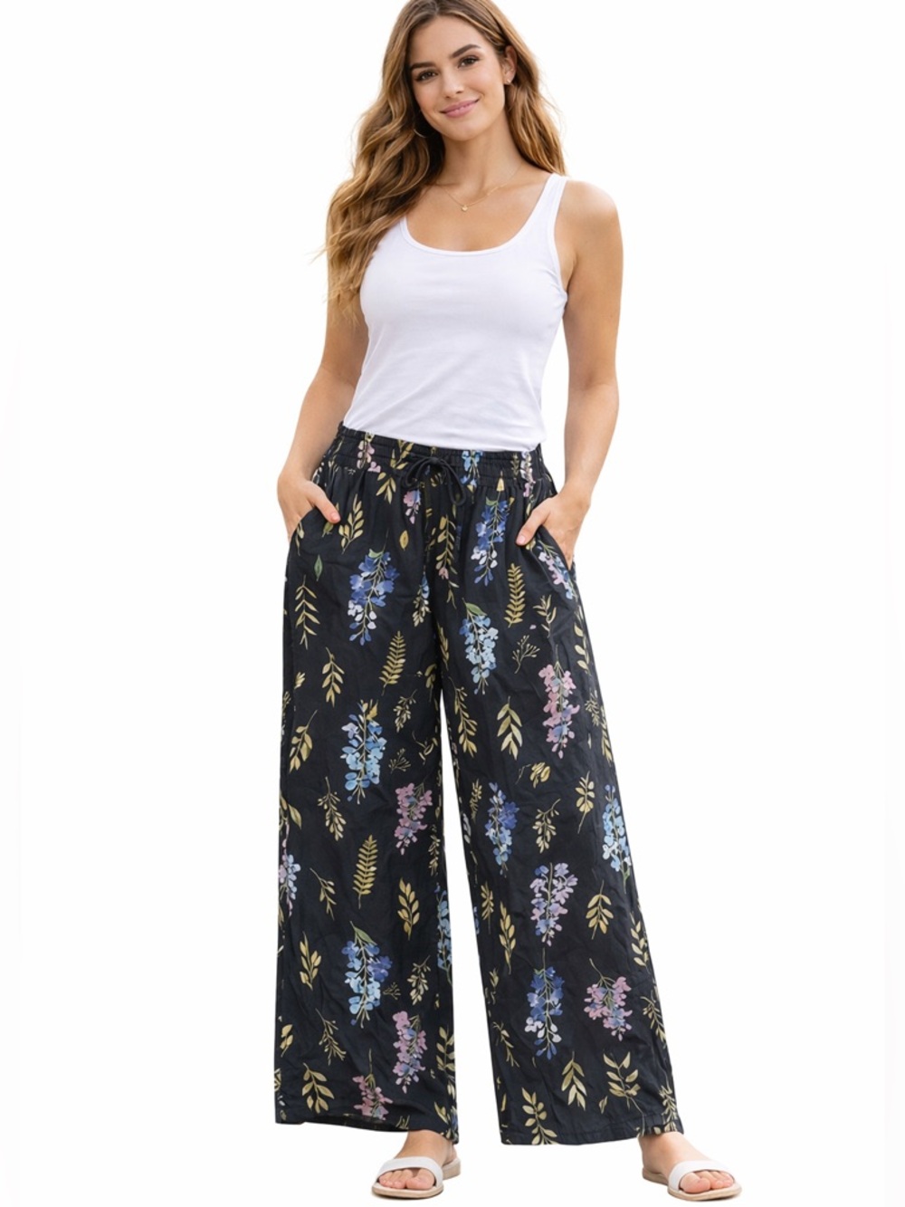 Uncommon Goods Birth Month Flower Wide Leg Lounge Pants Floral S/M